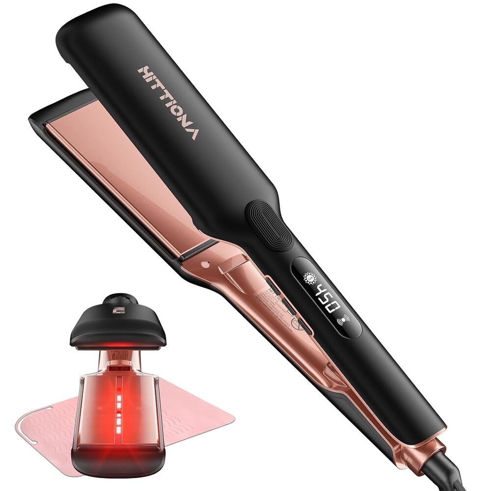 Professional 1.75” Wide Ceramic Hair Straightener, Infrared Flat Iron
